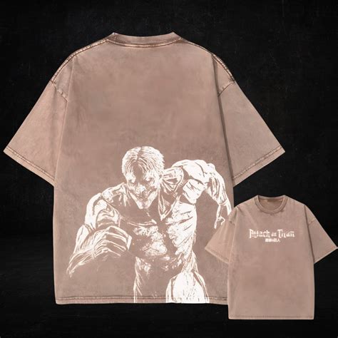 Attack on Titan T-shirt Armored Titan Graphic Tee Anime Manga Black ...
