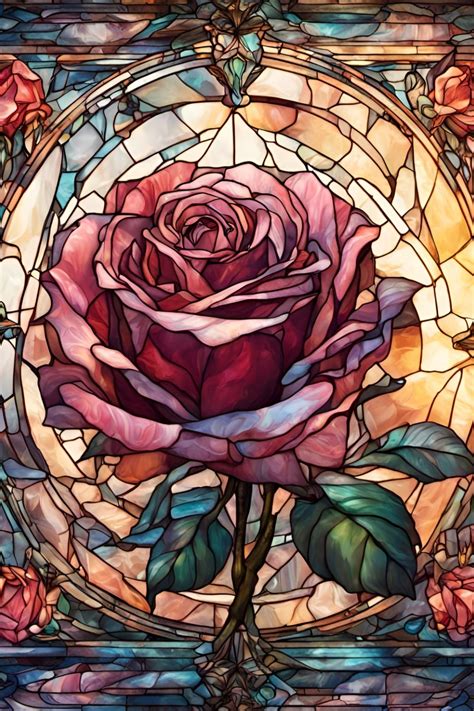 Stained Glass Rose by Chance Two Designs