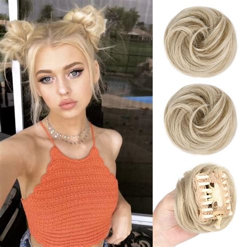 Amazon.com : Brikabia Space Buns Hair Pieces, 2PCS Space Buns Clip in ...