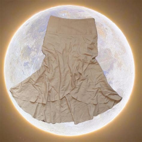 Asymmetrical long khaki skirt Measurements Waist:... - Depop