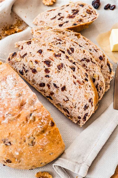 Easy No-Knead Cranberry Walnut Bread Recipe - Dinner, then Dessert