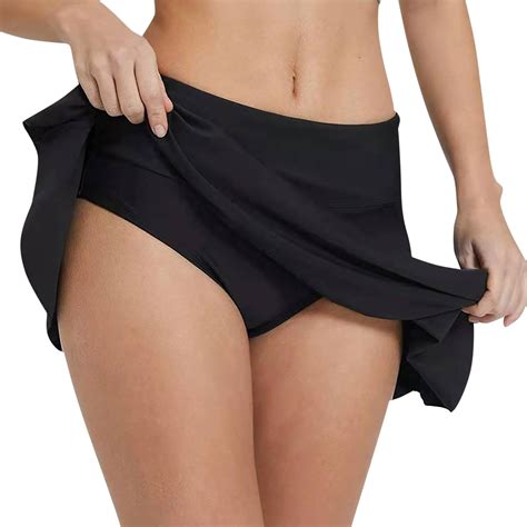 Sopiago Swim Cover Skirt Swim Skirt Bottoms for Women High Waisted ...