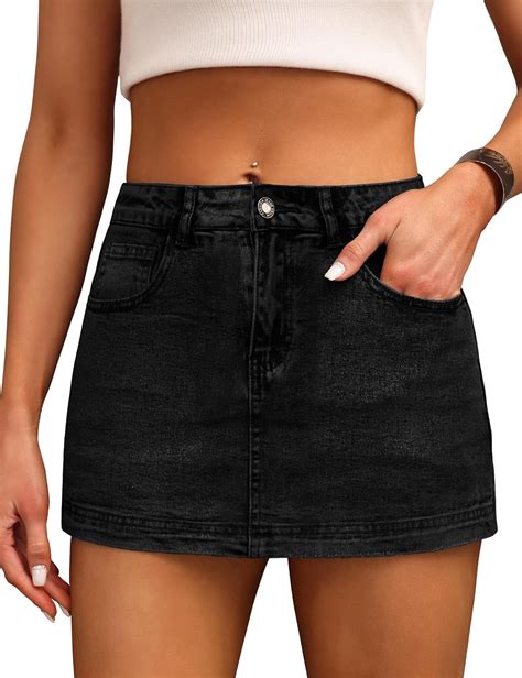 Amazon.com: BISUAL Denim Skort for Women High Waist Mini Denim Skirt ...