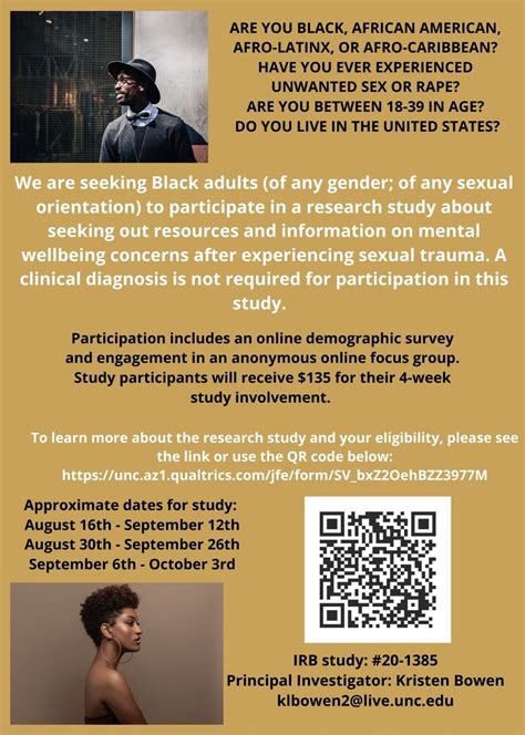 Hello everyone, Trigger warning: research call related to unwanted sex ...