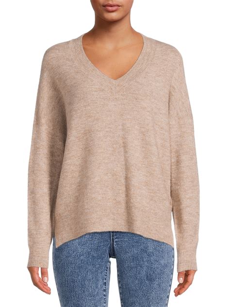 Dreamers by Debut Women's Oversized V-Neck Sweater with Long Sleeves ...