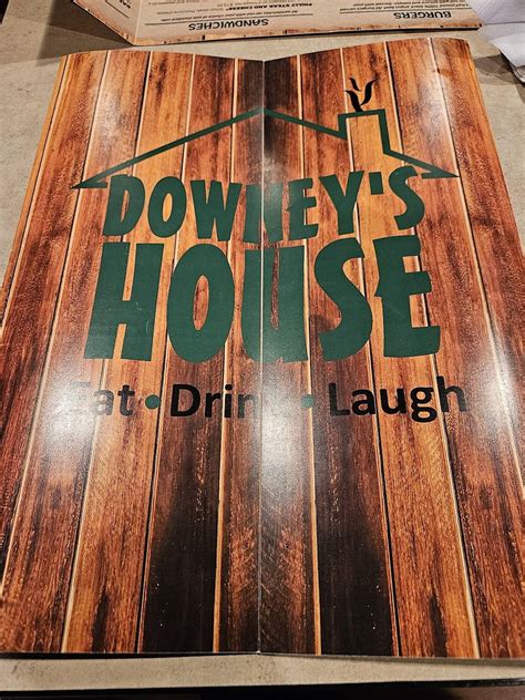 Menu at Downey's House restaurant, Robinson Township, Steubenville Pike