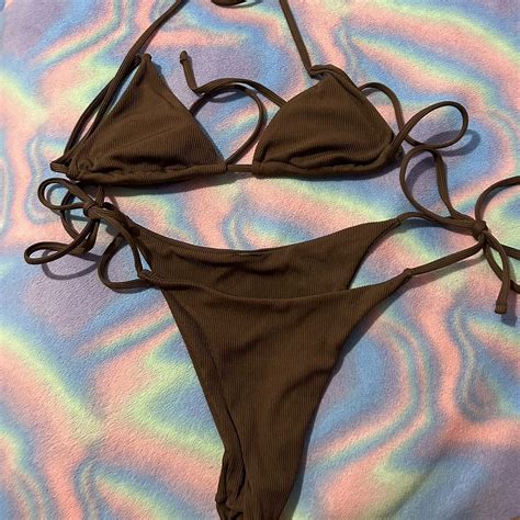brown bathing suit the cutest bathing suit -... - Depop