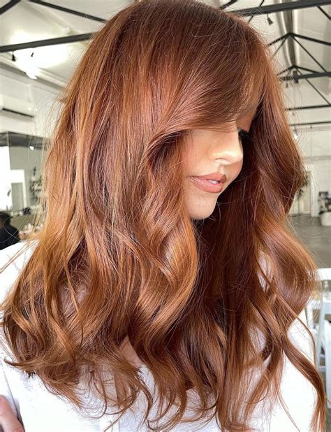 Copper Red Hair Color With Blonde Highlights