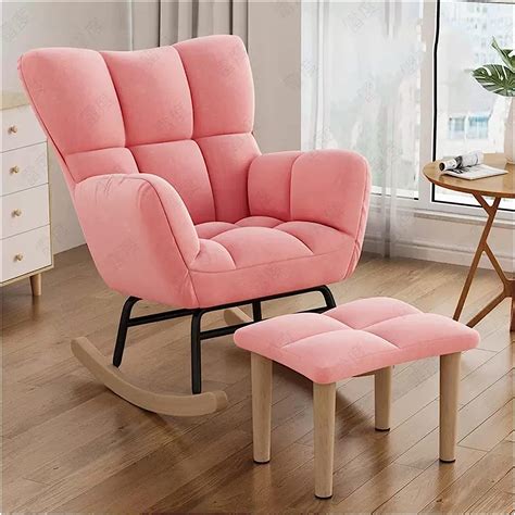 Glider Rocking Nursery Armchair Accent Chair with Foot Stool,Tufted ...