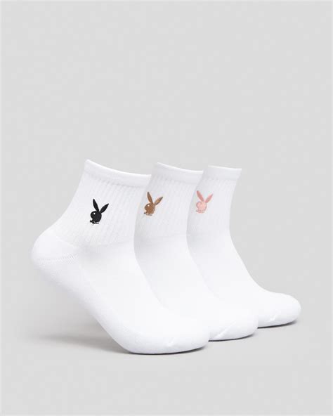 Shop Playboy Womens Bunny Basics Sock Pack In White - Fast Shipping & Easy Returns - City Beach ...