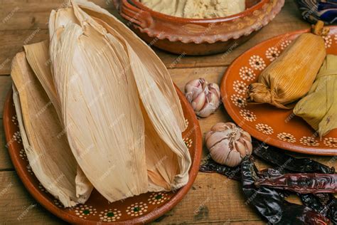 Premium Photo | Corn husks and other ingredients to make tamales ...