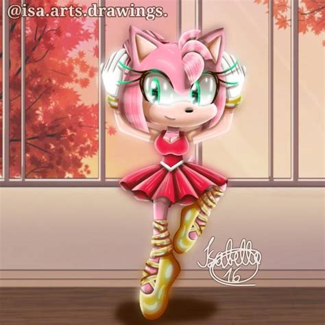 Amy Rose dancing ballet. Fanart made by me :3 - @isa-arts-drawings on ...