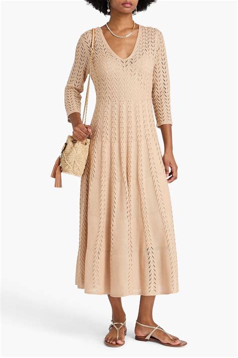 ZIMMERMANN Pointelle-knit midi dress | THE OUTNET