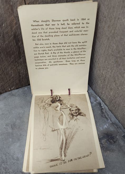1940's Vintage Earl MacPherson Artist's Sketch Book Yarn Bound Nude Pin ...