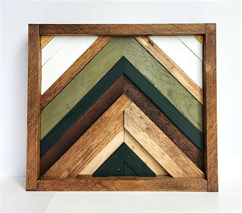 Boho Wood Wall Art, Geometric Handmade Wooden Wall Decor, Original ...
