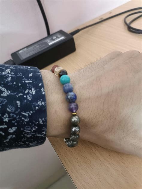 Magnetic Pyrite 7 Chakra Natural Stone Bracelet for Men - Mesmerize