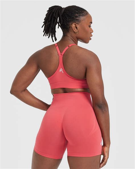 Red Sports Bra with Removable Bra Pads - Sweet Red | Oner Active UK