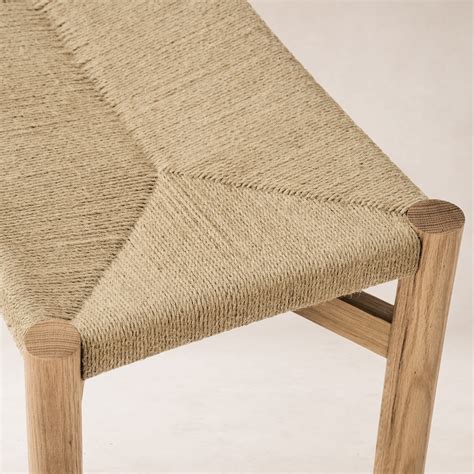 Nonna Woven Dining Chair, Solid White Oak, Woven Jute Seat | House of Leon