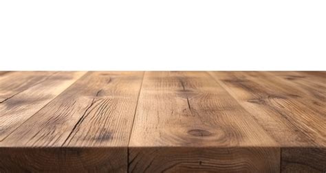 de madera mesa superficie en transparente fondo, como png. frente vista ...