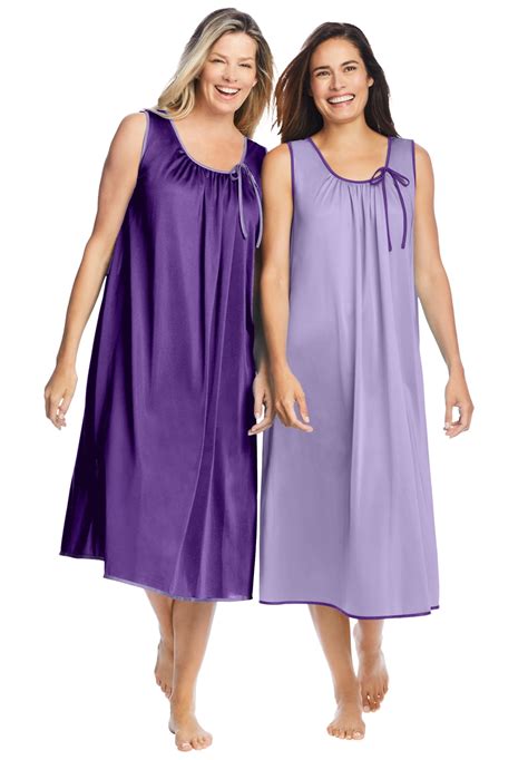 Only Necessities Plus Size 2-Pack Sleeveless Nightgown - Walmart.com