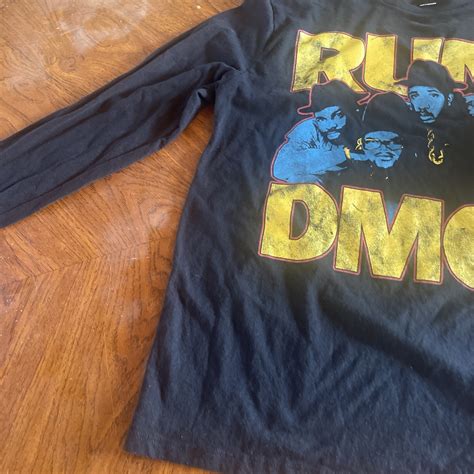 RUN DMC Shirt Mens Large Black Long Sleeve Crew Neck Music Band Rap Old ...