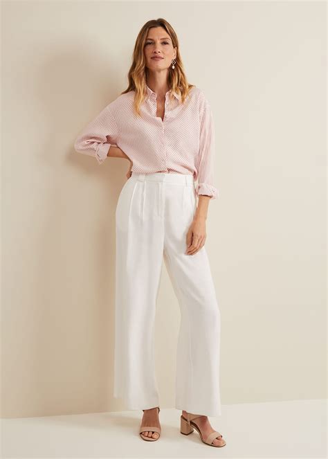 Tyla White Wide Leg Trousers | Phase Eight UK