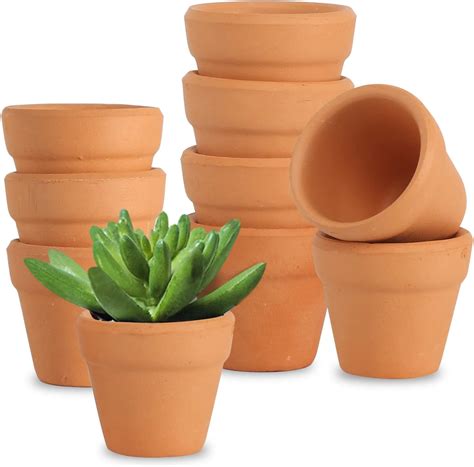 AOROPS Mini Terracotta Clay Pots, 10 Pieces Small Terracotta Pots 3 cm ...