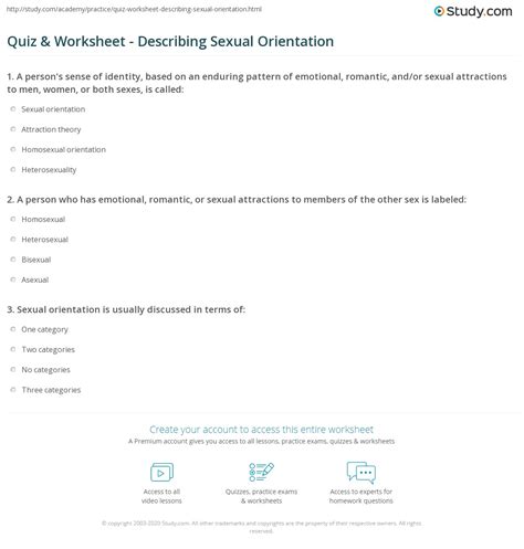 Quiz & Worksheet - Describing Sexual Orientation | Study.com