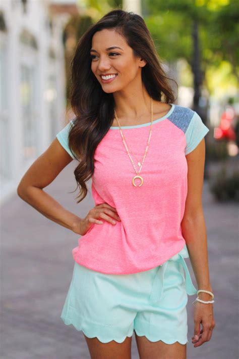 Neon Pink and Mint Tee | Neon Pink and Min T-Shirt – Saved by the Dress