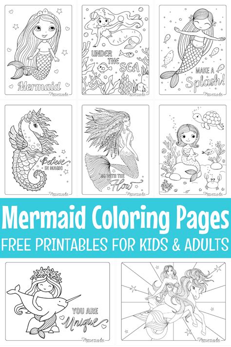 57 Mermaid Coloring Pages | Free Printable PDFs