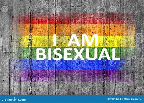 I am BISEXUAL and LGBT Flag Painted on Background Texture Gray Concrete ...