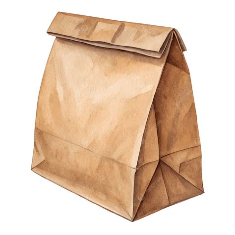 Brown Paper Lunch Bag Isolated On Transparent Background, Brown Paper ...