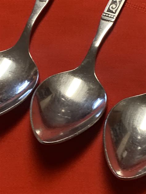 Set of 4 Oneida 1881 Rogers Spanish Court Stainless Steel Oval Soup ...