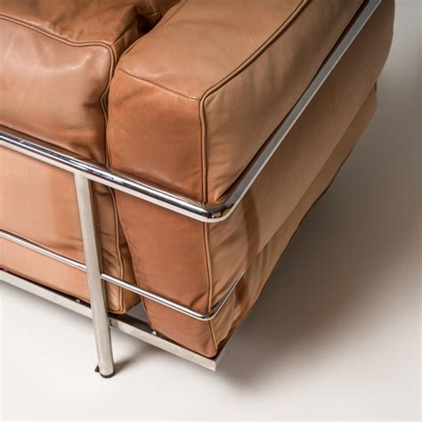 Cassina Le Corbusier Tan Brown Leather LC3 Grand Confort Three Seat ...
