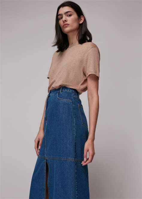 Denim Classic Denim Midi Skirt | WHISTLES | Whistles UK