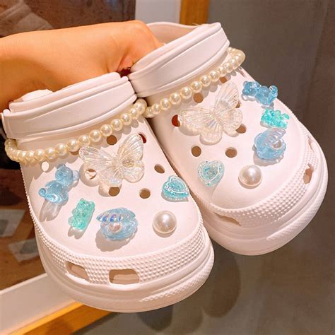 Custom Croc Charms Chain Pearl Jibbitz Collection 14/12 PCS Croc Charms ...