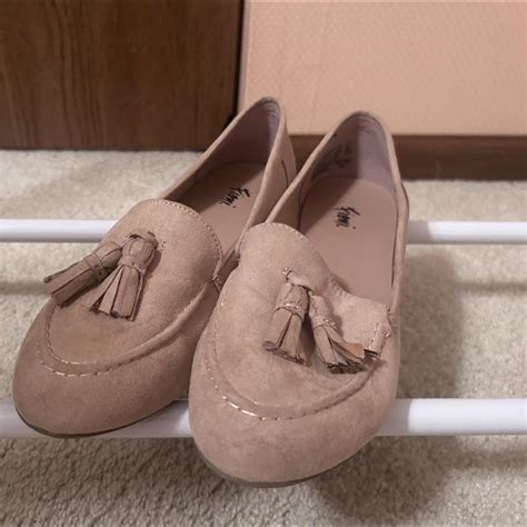 Tan loafers with suede like material. Size... - Depop