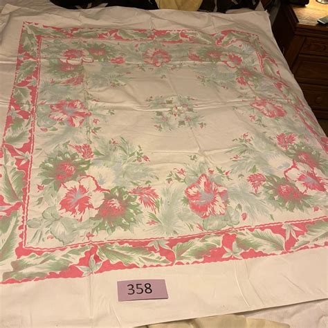 Vintage Card Table Cloth | EstateSales.org