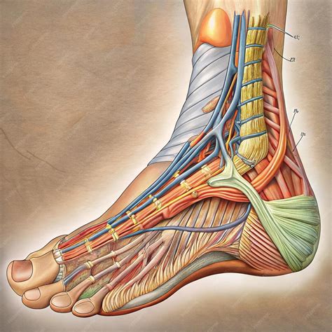 Human Foot Muscle Diagram Medical and Educational Illustration ...