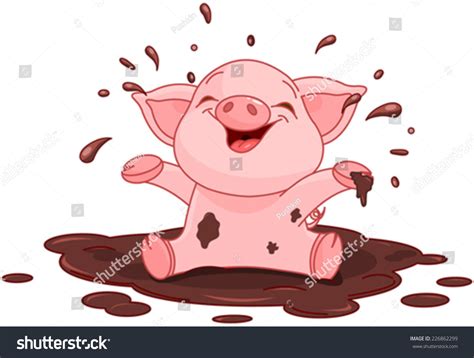 Pig In Mud Clipart