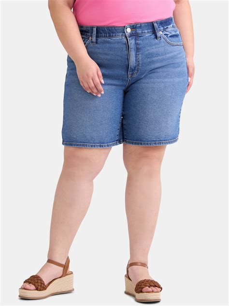 Terra & Sky Women's Plus Size Bermuda Shorts, 9" Inseam, Sizes 14W-26W ...