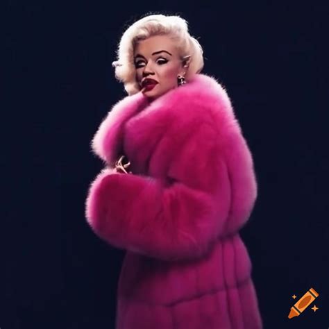 Ariana grande as marilyn monroe in a pink dress at the met gala on Craiyon