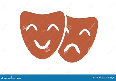 Theater Or Theatre Drama Comedy And Tragedy Masks Vector Illustration ...