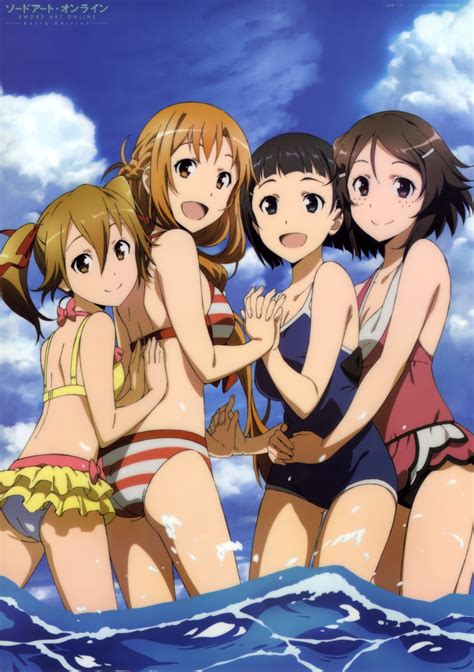 asuna (sword art online) bikini cleavage kirigaya suguha lisbeth possible duplicate school ...