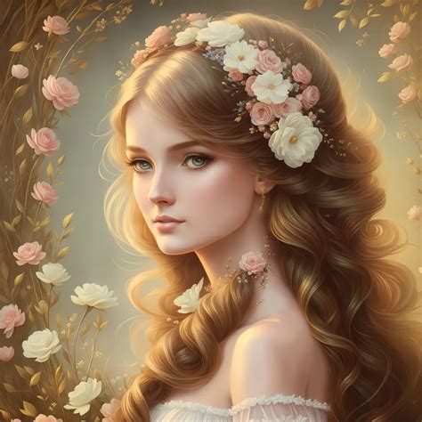 Very beautiful woman in a green dress with a bouquet of luxurious flowers - SeaArt AI