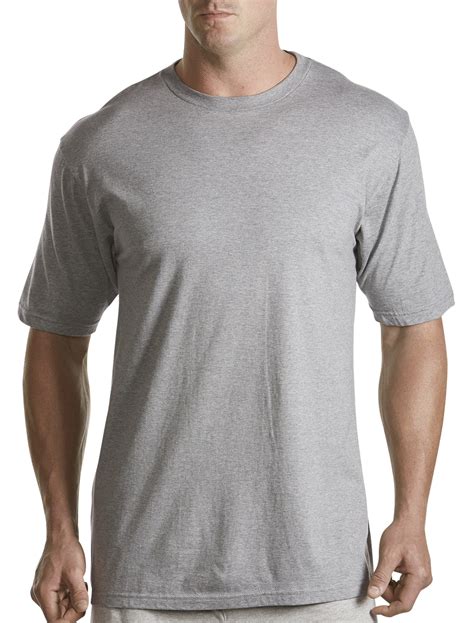 Harbor Bay Men's Big and Tall Cotton Crewneck T-Shirts, Grey, 2XLT ...