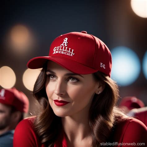 American Wearing Red Baseball Cap | Stable Diffusion Online