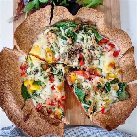 Healthy Tortilla Breakfast Pizza - Whole Hearty Kitchen