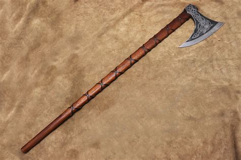 Viking War Axe Two Handed Berserker Axe, Hand Forged Steel Axe, Norse