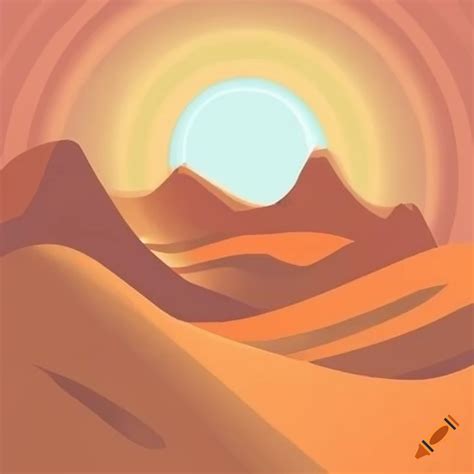 Modern clip art of a desert landscape on Craiyon